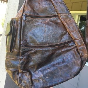 Genuine leather embossed purse